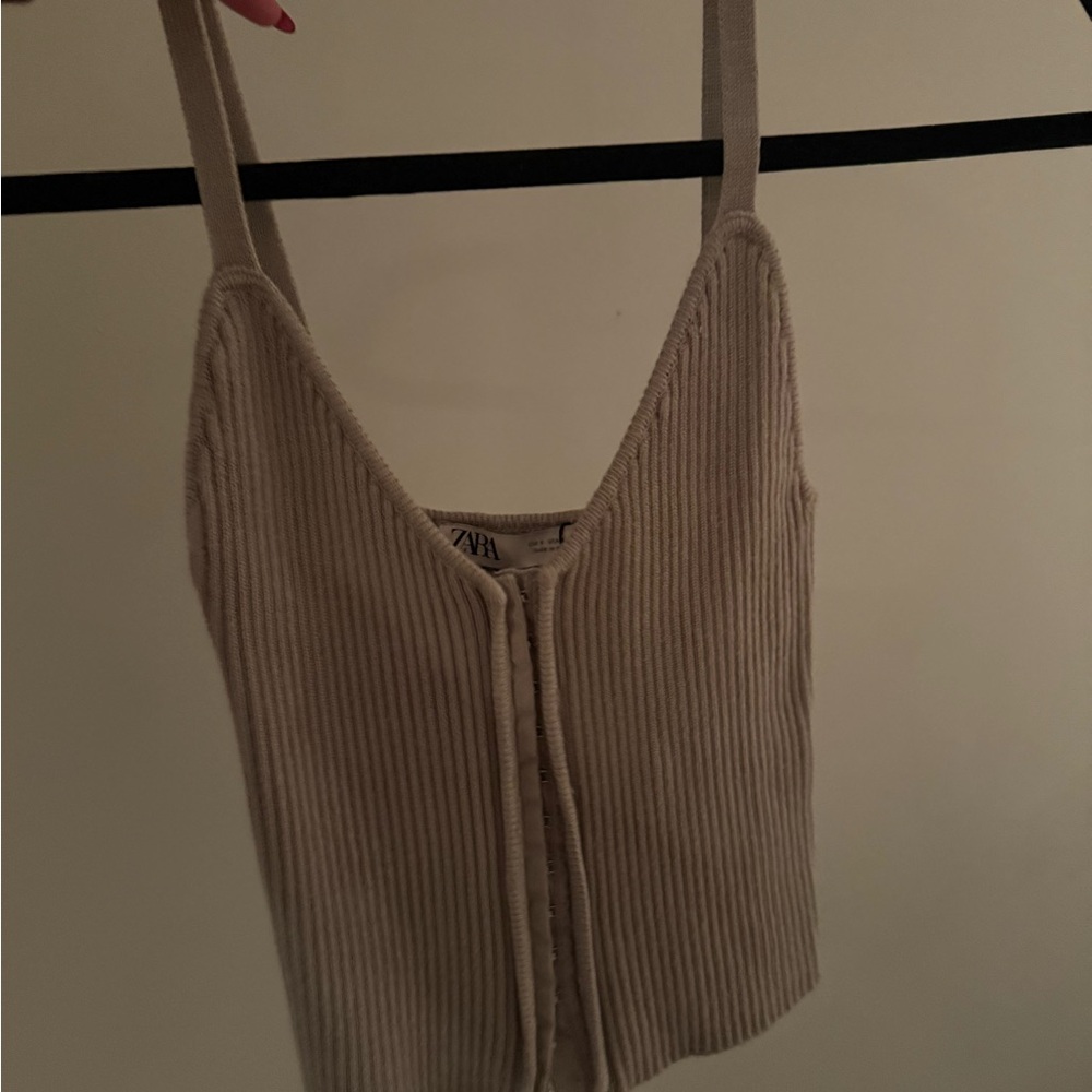 Zara Taupe Ribbed Camisole